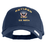 Retired US Navy Embroidered Solid Cotton Twill Low Profile Cap - Navy OSFM
