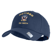 Retired US Navy Embroidered Solid Cotton Twill Low Profile Cap - Navy OSFM