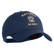 Retired US Navy Embroidered Solid Cotton Twill Low Profile Cap - Navy OSFM