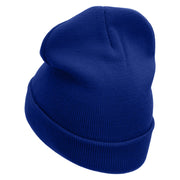 KO Embroidered 12 Inch Long Knitted Beanie - Royal OSFM