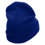 KO Embroidered 12 Inch Long Knitted Beanie - Royal OSFM