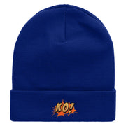 KO Embroidered 12 Inch Long Knitted Beanie - Royal OSFM