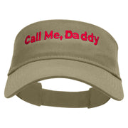 Call Me, Daddy Embroidered Cotton Twill Sun Visor