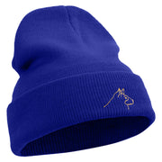 German Sheperd Embroidered 12 inch Acrylic Cuffed Long Beanie - Royal OSFM