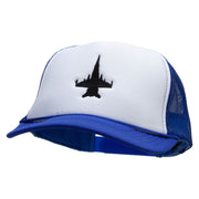 Jet Embroidered Foam Panel Mesh Snapback - Royal-White OSFM