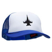 Jet Embroidered Foam Panel Mesh Snapback - Royal-White OSFM