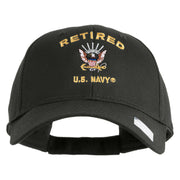 Retired US Navy Embroidered Solid Cotton Twill Low Profile Cap - Charcoal OSFM