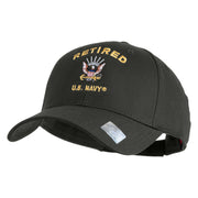 Retired US Navy Embroidered Solid Cotton Twill Low Profile Cap - Charcoal OSFM