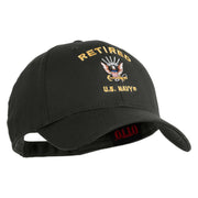 Retired US Navy Embroidered Solid Cotton Twill Low Profile Cap - Charcoal OSFM