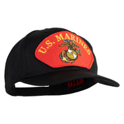 U.S. Marine Red Patched Solid Cotton Twill Pro Style Cap - Black OSFM
