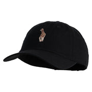 Small Baby Giraffe Animal Embroidered Iron on Patched 6 Panel Washed Low Profile Dad Hat - Black OSFM