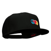 Small Peace Heart Smiley Sign Patched Wool Blend Pro Style Snapback - Black OSFM