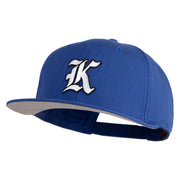 Old English White K Patched Cotton Twill Flat Bill Cap - Royal OSFM