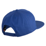 Old English White K Patched Cotton Twill Flat Bill Cap - Royal OSFM