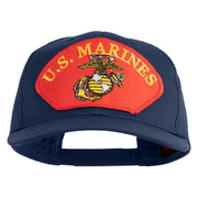 U.S. Marine Red Patched Solid Cotton Twill Pro Style Cap - Navy OSFM