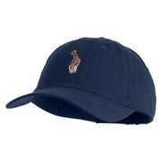 Small Baby Giraffe Animal Embroidered Iron on Patched 6 Panel Washed Low Profile Dad Hat - Navy OSFM