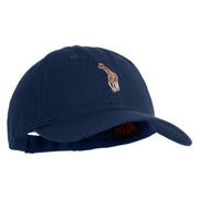 Small Baby Giraffe Animal Embroidered Iron on Patched 6 Panel Washed Low Profile Dad Hat - Navy OSFM