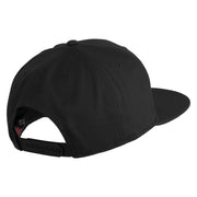 Old English White K Patched Cotton Twill Flat Bill Cap - Black OSFM