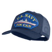U.S. Navy TIN CAN Blue Patched Solid Cotton Twill 5 panel Mesh Back Cap - Navy OSFM