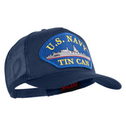 U.S. Navy TIN CAN Blue Patched Solid Cotton Twill 5 panel Mesh Back Cap - Navy OSFM