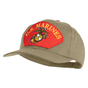 U.S. Marine Red Patched Solid Cotton Twill Pro Style Cap - Khaki OSFM