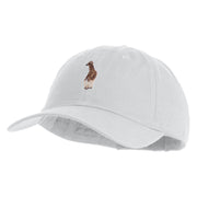 Small Baby Giraffe Animal Embroidered Iron on Patched 6 Panel Washed Low Profile Dad Hat - White OSFM