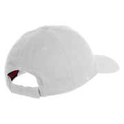 Small Baby Giraffe Animal Embroidered Iron on Patched 6 Panel Washed Low Profile Dad Hat - White OSFM