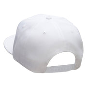 Small Peace Heart Smiley Sign Patched Wool Blend Pro Style Snapback - White OSFM