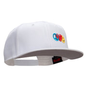 Small Peace Heart Smiley Sign Patched Wool Blend Pro Style Snapback - White OSFM