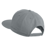 Old English White K Patched Cotton Twill Flat Bill Cap - Grey OSFM