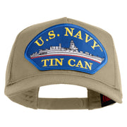 U.S. Navy TIN CAN Blue Patched Solid Cotton Twill 5 panel Mesh Back Cap - Khaki OSFM
