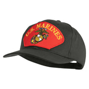 U.S. Marine Red Patched Solid Cotton Twill Pro Style Cap - Charcoal OSFM