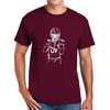 Artistic Style Rugby Player Graphic Design Men's Big Size Cotton Polyester DryBlend T-Shirt - Maroon XS