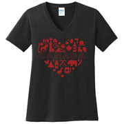 Canada Heart Graphic Design Ladies V-Neck