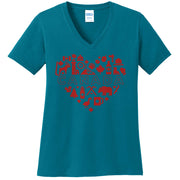 Canada Heart Graphic Design Ladies V-Neck