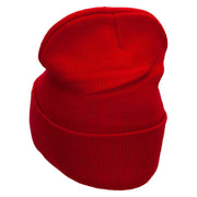 Butcher Embroidered 12 Inch Long Knitted Beanie - Red OSFM