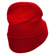 Butcher Embroidered 12 Inch Long Knitted Beanie - Red OSFM