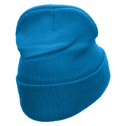 Butcher Embroidered 12 Inch Long Knitted Beanie - Aqua OSFM