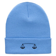 Farmer Embroidered 12 Inch Long Knitted Beanie - Aqua OSFM