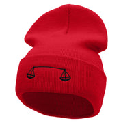 Farmer Embroidered 12 Inch Long Knitted Beanie - Red OSFM