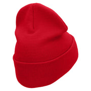 Farmer Embroidered 12 Inch Long Knitted Beanie - Red OSFM