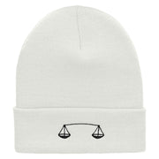 Farmer Embroidered 12 Inch Long Knitted Beanie - White OSFM