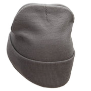 Law Embroidered 12 inch Acrylic Cuffed Long Beanie - Grey OSFM