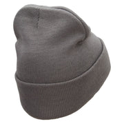 Law Embroidered 12 inch Acrylic Cuffed Long Beanie - Grey OSFM