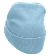 Law Embroidered 12 inch Acrylic Cuffed Long Beanie - Lt-Blue OSFM