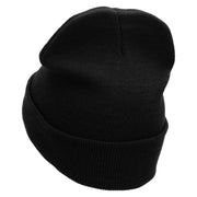 Doctor Embroidered 12 inch Acrylic Cuffed Long Beanie - Black OSFM