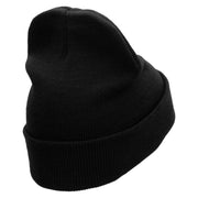 Doctor Embroidered 12 inch Acrylic Cuffed Long Beanie - Black OSFM