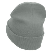 Doctor Embroidered 12 inch Acrylic Cuffed Long Beanie - Grey OSFM