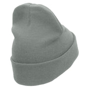 Doctor Embroidered 12 inch Acrylic Cuffed Long Beanie - Grey OSFM