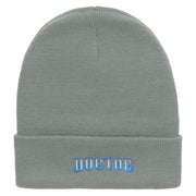 Doctor Embroidered 12 inch Acrylic Cuffed Long Beanie - Grey OSFM